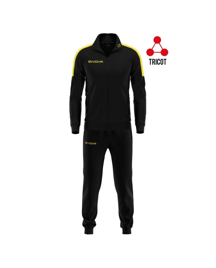 Tuta Givova Revolution TR033 Fitness Sport Uomo Nero Giallo TR0331007 Tuta Givova Revolution TR033 Fitness Sport Uomo Nero Giallo TR0331007