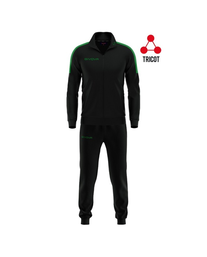 Tuta Givova Revolution TR033 Fitness Sport Uomo Nero Verde TR0331013