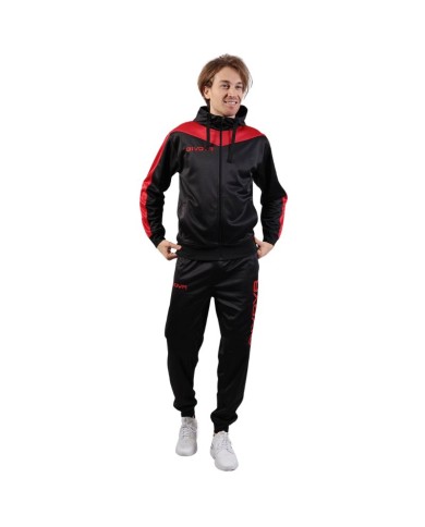 Tuta ROMA Givova Micropile con Cappuccio TT013 Unisex Rosso Nero TT0131210 Tuta ROMA Givova Micropile con Cappuccio TT013 Unisex Rosso Nero TT0131210