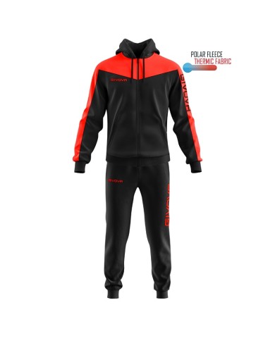 Tuta ROMA Givova Micropile con Cappuccio TT013 Unisex Rosso Nero TT0131210 Tuta ROMA Givova Micropile con Cappuccio TT013 Unisex Rosso Nero TT0131210