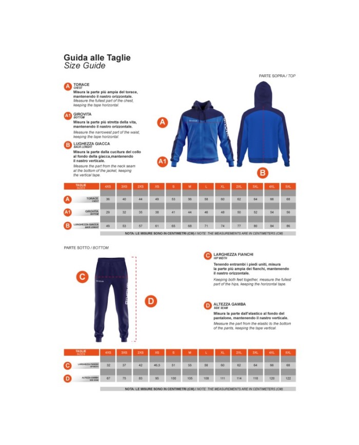 Tuta ROMA Givova Micropile con Cappuccio TT013 Unisex Rosso Blu TT0131204