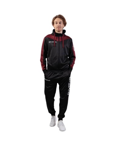 Tuta ROMA Givova Micropile con Cappuccio TT013 Unisex Nero Granata TT0131008 Tuta ROMA Givova Micropile con Cappuccio TT013 Unisex Nero Granata TT0131008