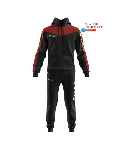 Tuta ROMA Givova Micropile con Cappuccio TT013 Unisex Nero Granata TT0131008 Tuta ROMA Givova Micropile con Cappuccio TT013 Unisex Nero Granata TT0131008