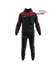 Tuta ROMA Givova Micropile con Cappuccio TT013 Unisex Nero Granata TT0131008