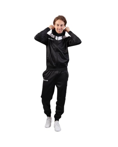 Tuta ROMA Givova Micropile con Cappuccio TT013 Unisex Nero Bianco TT0131003 Tuta ROMA Givova Micropile con Cappuccio TT013 Unisex Nero Bianco TT0131003