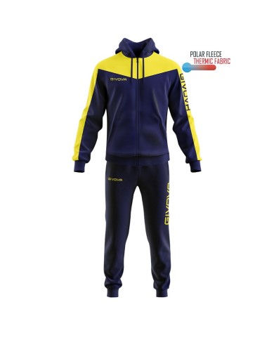 Tuta ROMA Givova Micropile con Cappuccio TT013 Unisex Blu Giallo TT0130407 Tuta ROMA Givova Micropile con Cappuccio TT013 Unisex Blu Giallo TT0130407