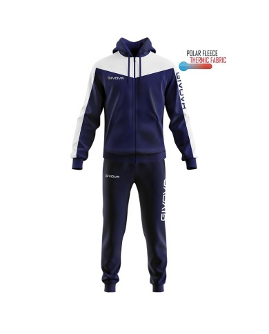 Tuta ROMA Givova Micropile con Cappuccio TT013 Unisex Blu Bianco TT0130403 Tuta ROMA Givova Micropile con Cappuccio TT013 Unisex Blu Bianco TT0130403