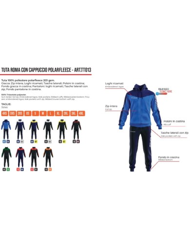 Tuta ROMA Givova Micropile con Cappuccio TT013 Unisex Azzurro Blu TT0130204 Tuta ROMA Givova Micropile con Cappuccio TT013 Unisex Azzurro Blu TT0130204