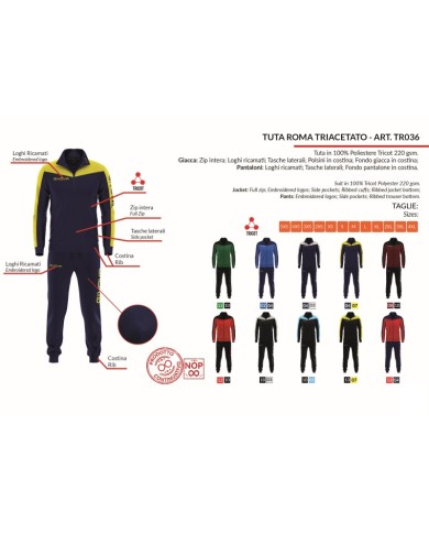 Tuta Givova ROMA Triacetato Rosso Blu TR036 Fitness Sport  TR0361204 Tuta Givova ROMA Triacetato Rosso Blu TR036 Fitness Sport  TR0361204