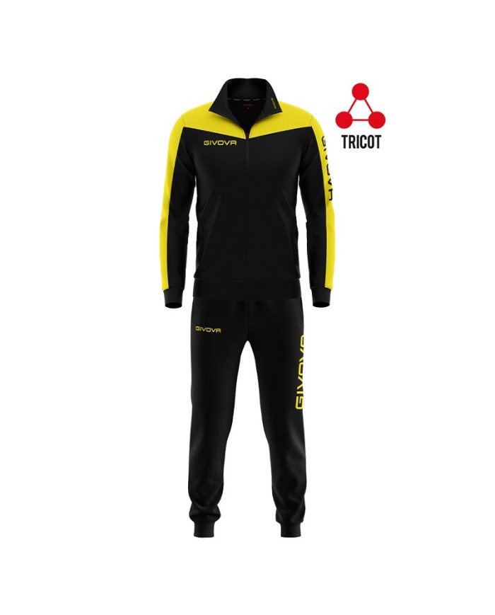 Tuta Givova ROMA Triacetato Nero Giallo TR036 Fitness Sport  TR0361007 Tuta Givova ROMA Triacetato Nero Giallo TR036 Fitness Sport  TR0361007