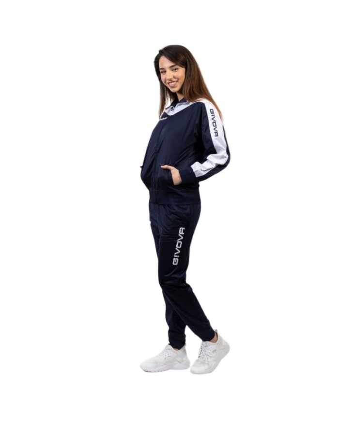 Tuta Givova ROMA Triacetato Blu Bianco TR036 Fitness Sport  TR0360403 Tuta Givova ROMA Triacetato Blu Bianco TR036 Fitness Sport  TR0360403
