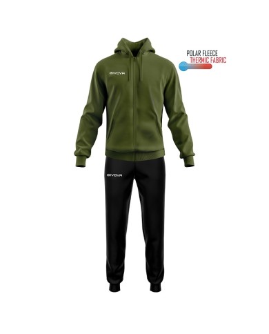 Tuta SORRENTO KING Givova in Polarfleece TR038 Unisex Verde Nero TR0385110 Tuta SORRENTO KING Givova in Polarfleece TR038 Unisex Verde Nero TR0385110