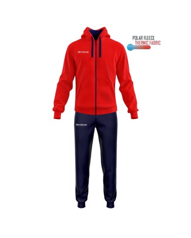 Tuta SORRENTO KING Givova in Polarfleece TR038 Unisex Rosso Blu TR0381204 Tuta SORRENTO KING Givova in Polarfleece TR038 Unisex Rosso Blu TR0381204