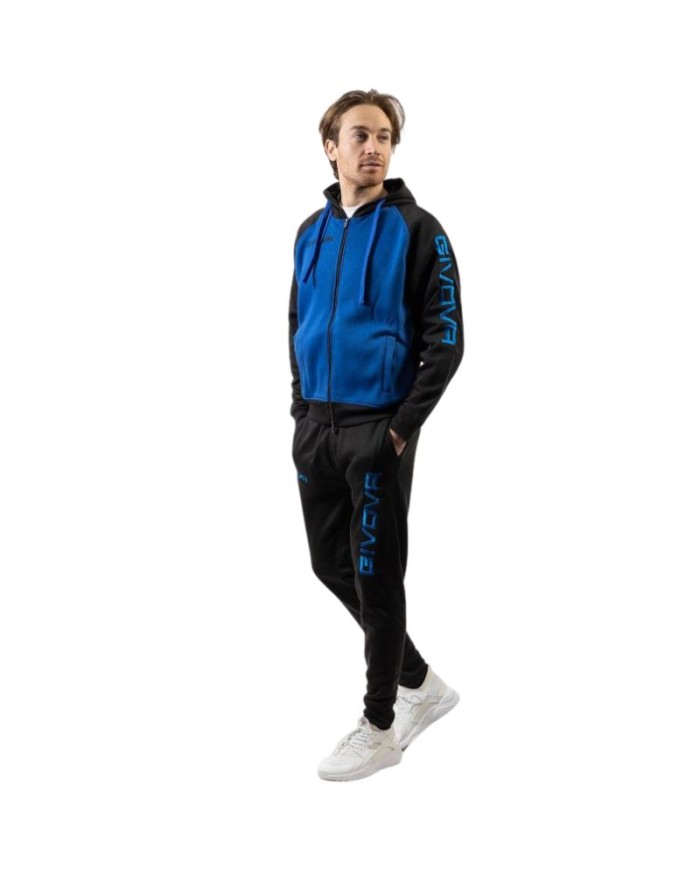 Tuta Givova SUPER KING FELPA LF33 Unisex Sport Fitness Azzurro Nero LF330210 Tuta Givova SUPER KING FELPA LF33 Unisex Sport Fitness Azzurro Nero LF330210