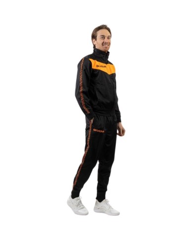 Tuta Givova BANDA VISA TRIACETATO TR018B Nero Arancio Fluo TR018B1028 Tuta Givova BANDA VISA TRIACETATO TR018B Nero Arancio Fluo TR018B1028