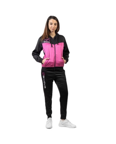 Tuta VISA MELANGE POLARFLEECE Givova TR018P con Cappuccio Rosa Fluo Nero TR018P6010 Tuta VISA MELANGE POLARFLEECE Givova TR018P con Cappuccio Rosa Fluo Nero TR018P6010