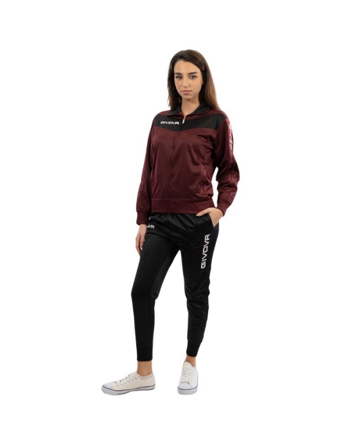 Tuta Givova VISA Triacetato Granata Nero TR018 Fitness Sport TR0180810 Tuta Givova VISA Triacetato Granata Nero TR018 Fitness Sport TR0180810