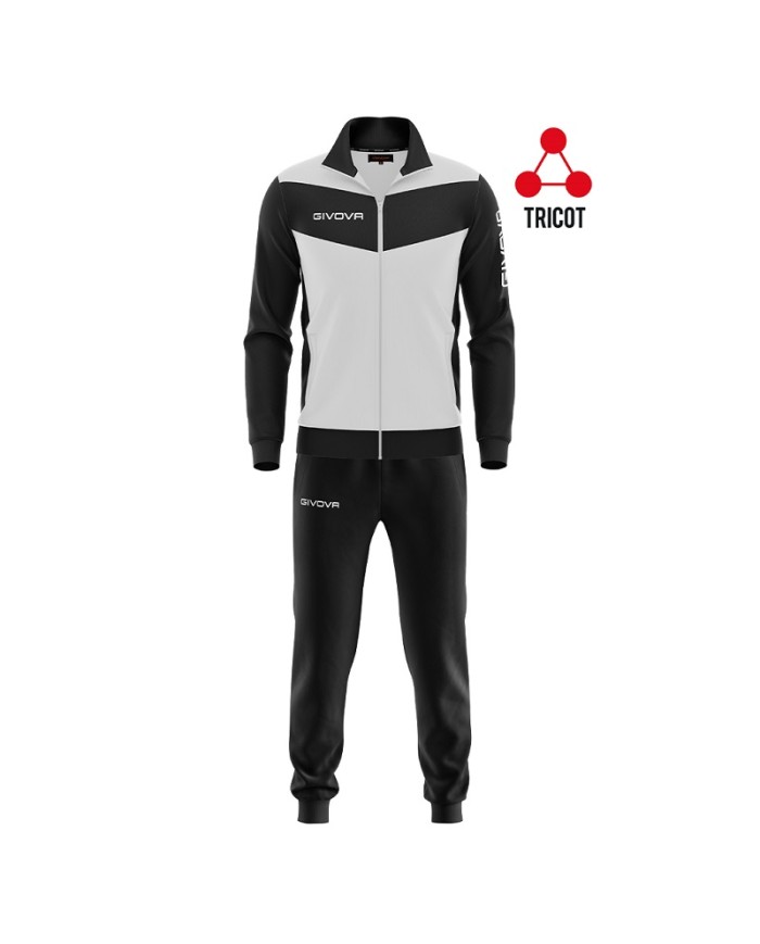 Tuta Givova VISA 4S TRIACETATO Bianco Nero Unisex Fitness Sport TR018SUM0310 Tuta Givova VISA 4S TRIACETATO Bianco Nero Unisex Fitness Sport TR018SUM0310