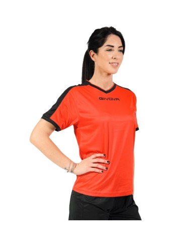 Maglia Givova Shirt Revolution Interlock MAC04 Arancio Nero Calcio Sport MAC040110 Maglia Givova Shirt Revolution Interlock MAC04 Arancio Nero Calcio Sport MAC040110