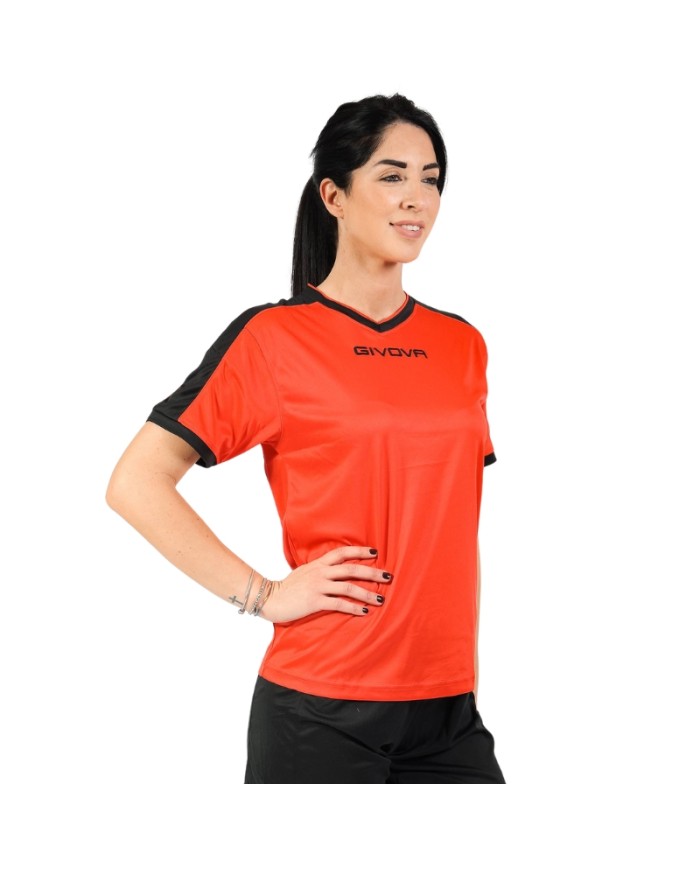 Maglia Givova Shirt Revolution Interlock MAC04 Arancio Nero Calcio Sport MAC040110 Maglia Givova Shirt Revolution Interlock MAC04 Arancio Nero Calcio Sport MAC040110