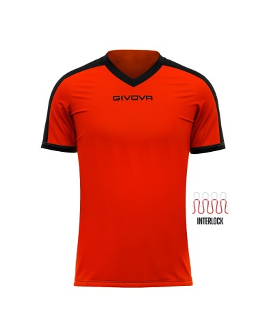 Maglia Givova Shirt Revolution Interlock MAC04 Arancio Nero Calcio Sport MAC040110 Maglia Givova Shirt Revolution Interlock MAC04 Arancio Nero Calcio Sport MAC040110