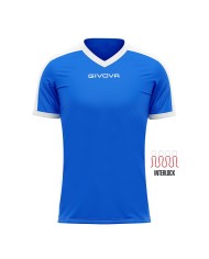 Maglia Givova Shirt Revolution Interlock MAC04 Azzurro Bianco Calcio Sport MAC040203