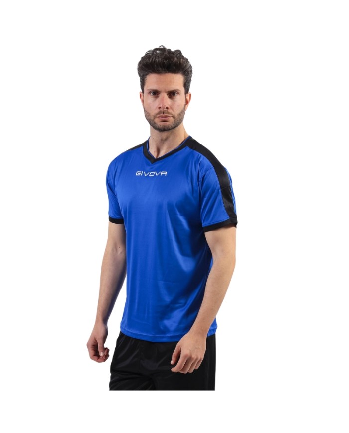 Maglia Givova Shirt Revolution Interlock MAC04 Azzurro Nero Calcio Sport MAC040210 Maglia Givova Shirt Revolution Interlock MAC04 Azzurro Nero Calcio Sport MAC040210