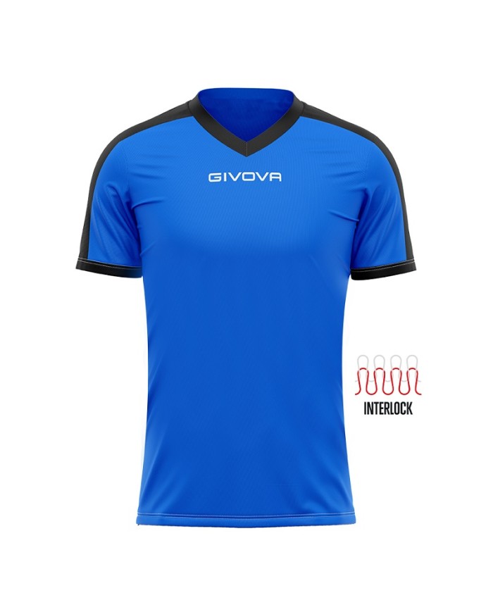 Maglia Givova Shirt Revolution Interlock MAC04 Azzurro Nero Calcio Sport MAC040210 Maglia Givova Shirt Revolution Interlock MAC04 Azzurro Nero Calcio Sport MAC040210