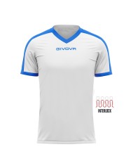 Maglia Givova Shirt Revolution Interlock MAC04 Bianco Azzurro Calcio Sport MAC040302 Maglia Givova Shirt Revolution Interlock MAC04 Bianco Azzurro Calcio Sport MAC040302