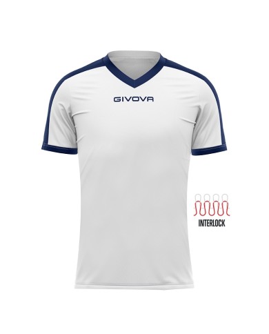 Maglia Givova Shirt Revolution Interlock MAC04 Bianco Blu Calcio Sport MAC040304 Maglia Givova Shirt Revolution Interlock MAC04 Bianco Blu Calcio Sport MAC040304