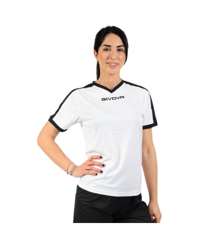Maglia Givova Shirt Revolution Interlock MAC04 Bianco Nero Calcio Sport MAC040310 Maglia Givova Shirt Revolution Interlock MAC04 Bianco Nero Calcio Sport MAC040310