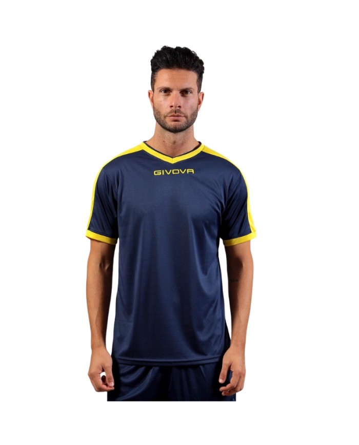 Maglia Givova Shirt Revolution Interlock MAC04 Blu Giallo Calcio Sport MAC040407 Maglia Givova Shirt Revolution Interlock MAC04 Blu Giallo Calcio Sport MAC040407