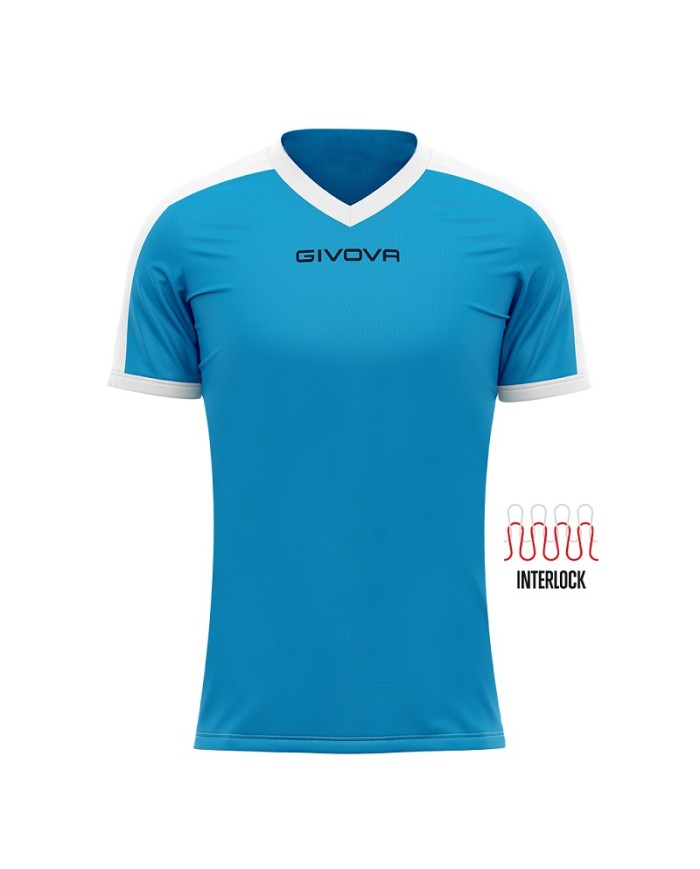 Maglia Givova Shirt Revolution Interlock MAC04 Celeste Bianco Calcio Sport MAC040503 Maglia Givova Shirt Revolution Interlock MAC04 Celeste Bianco Calcio Sport MAC040503