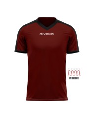 Maglia Givova Shirt Revolution Interlock MAC04 Granata Nero Calcio Sport MAC040810 Maglia Givova Shirt Revolution Interlock MAC04 Granata Nero Calcio Sport MAC040810