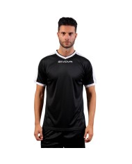Maglia Givova Shirt Revolution Interlock MAC04 Nero Bianco Calcio Sport MAC041003