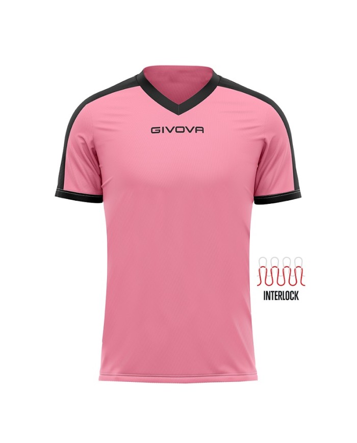 Maglia Givova Shirt Revolution Interlock MAC04 Rosa Nero Calcio Sport MAC041110 Maglia Givova Shirt Revolution Interlock MAC04 Rosa Nero Calcio Sport MAC041110