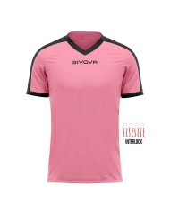 Maglia Givova Shirt Revolution Interlock MAC04 Rosa Nero Calcio Sport MAC041110 Maglia Givova Shirt Revolution Interlock MAC04 Rosa Nero Calcio Sport MAC041110