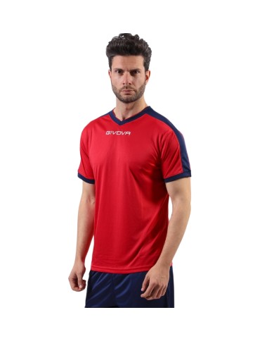 Maglia Givova Shirt Revolution Interlock MAC04 Rosso Blu Calcio Sport MAC041204 Maglia Givova Shirt Revolution Interlock MAC04 Rosso Blu Calcio Sport MAC041204