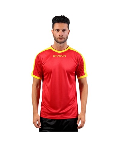 Maglia Givova Shirt Revolution Interlock MAC04 Rosso Giallo Calcio Sport MAC041207 Maglia Givova Shirt Revolution Interlock MAC04 Rosso Giallo Calcio Sport MAC041207