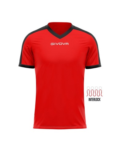 Maglia Givova Shirt Revolution Interlock MAC04 Rosso Nero Calcio Sport MAC041210 Maglia Givova Shirt Revolution Interlock MAC04 Rosso Nero Calcio Sport MAC041210