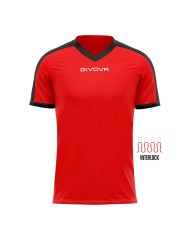Maglia Givova Shirt Revolution Interlock MAC04 Rosso Nero Calcio Sport MAC041210 Maglia Givova Shirt Revolution Interlock MAC04 Rosso Nero Calcio Sport MAC041210