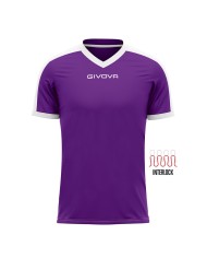 Maglia Givova Shirt Revolution Interlock MAC04 Viola Bianco Calcio Sport MAC041403