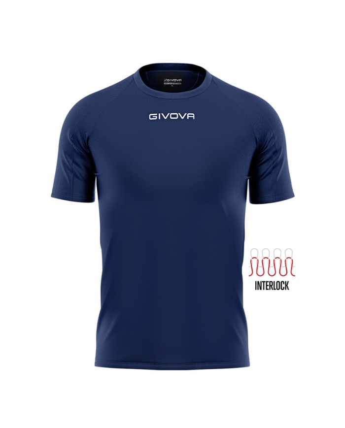 Maglia Givova Shirt Capo Interlock Blu MAC03 Calcio Sport MAC030004