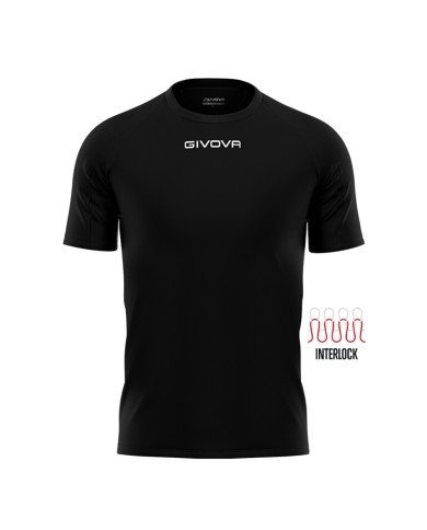 Maglia Givova Shirt Capo Interlock Nero MAC03 Calcio Sport MAC030010