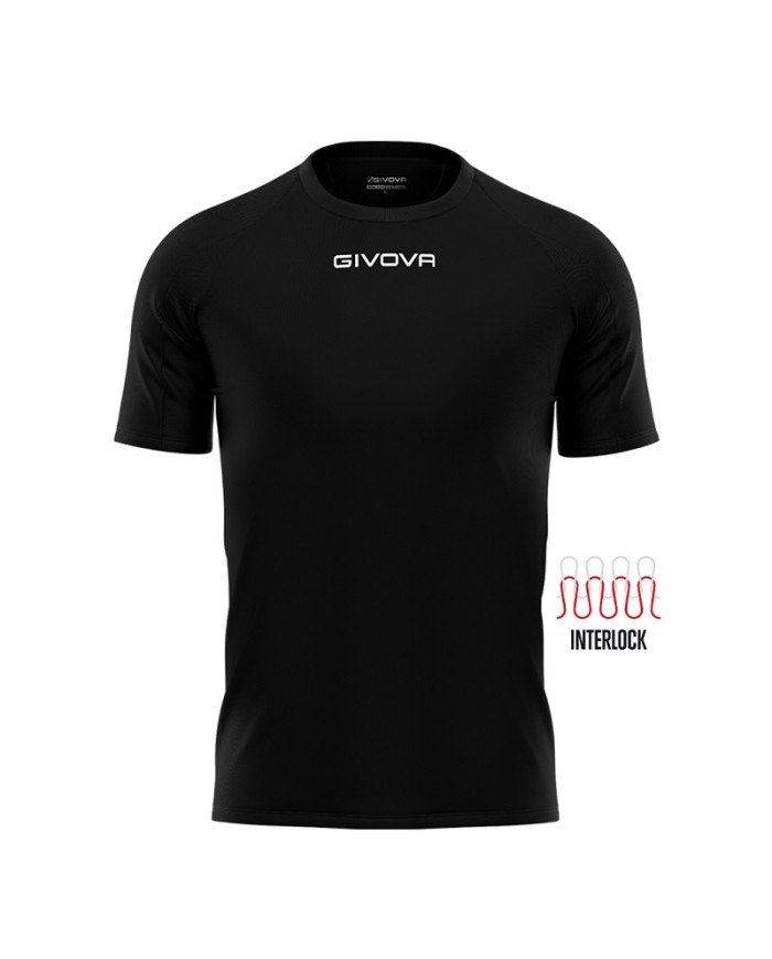 Maglia Givova Shirt Capo Interlock Nero MAC03 Calcio Sport MAC030010