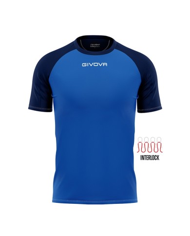 Maglia Givova Shirt Capo Interlock Azzurro Blu MAC03 Calcio Sport MAC030204 Maglia Givova Shirt Capo Interlock Azzurro Blu MAC03 Calcio Sport MAC030204