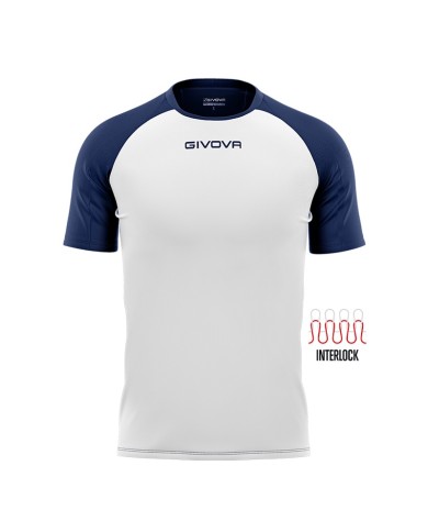 Maglia Givova Shirt Capo Interlock Bianco Blu MAC03 Calcio Sport MAC030304 Maglia Givova Shirt Capo Interlock Bianco Blu MAC03 Calcio Sport MAC030304