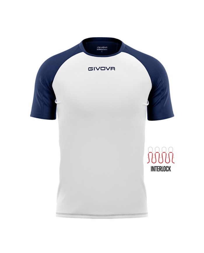Maglia Givova Shirt Capo Interlock Bianco Blu MAC03 Calcio Sport MAC030304 Maglia Givova Shirt Capo Interlock Bianco Blu MAC03 Calcio Sport MAC030304