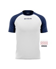 Maglia Givova Shirt Capo Interlock Bianco Blu MAC03 Calcio Sport MAC030304 Maglia Givova Shirt Capo Interlock Bianco Blu MAC03 Calcio Sport MAC030304