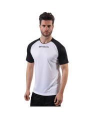 Maglia Givova Shirt Capo Interlock Bianco Blu MAC03 Calcio Sport MAC030304